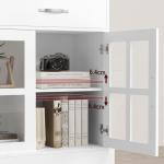 Stylish 120cm White Sideboard with Glass Doors