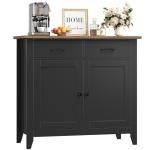 HOCSOK Stylish Black Sideboard with Storage Drawers