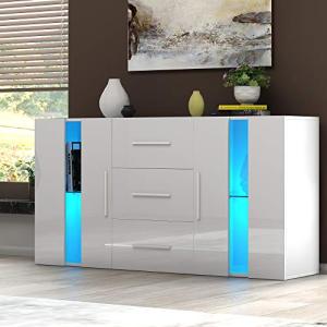 Panana High Gloss LED Sideboard with Drawers