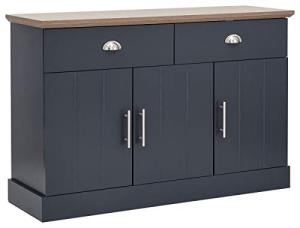 Kendal Slate Blue Oak Sideboard with Storage Drawers