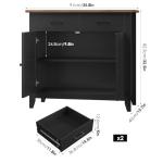 HOCSOK Stylish Black Sideboard with Storage Drawers