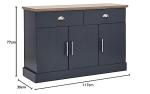 Kendal Slate Blue Oak Sideboard with Storage Drawers
