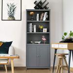 COSTWAY Tall Wooden Storage Cabinet with Shelves
