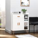 HOMCOM White Sideboard Cabinet with Storage Drawer