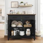 HOCSOK Stylish Black Sideboard with Storage Drawers