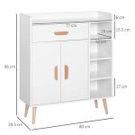 HOMCOM White Sideboard Cabinet with Storage Drawer