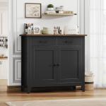 HOCSOK Stylish Black Sideboard with Storage Drawers