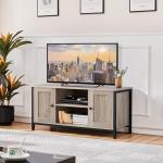 Yaheetech Grey Wood TV Stand for 50 Inch TV