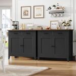 HOCSOK Stylish Black Sideboard with Storage Drawers