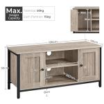 Yaheetech Grey Wood TV Stand for 50 Inch TV