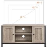 Yaheetech Grey Wood TV Stand for 50 Inch TV