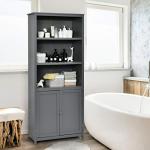 COSTWAY Tall Wooden Storage Cabinet with Shelves