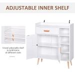 HOMCOM White Sideboard Cabinet with Storage Drawer