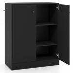 Stylish Black Wooden Storage Cabinet with Doors