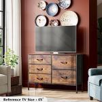 WLIVE Rustic Brown 5-Drawer Fabric Cabinet