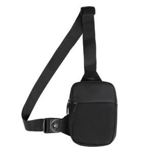 Black Sling Crossbody Bag for Travel and Sports