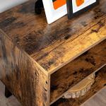 VASAGLE Rustic TV Stand with Adjustable Shelves