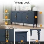 Mid Century Modern Blue Sideboard Buffet Cabinet