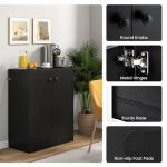 Stylish Black Wooden Storage Cabinet with Doors