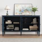 Mid Century Modern Blue Sideboard Buffet Cabinet