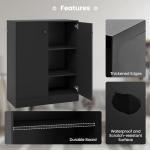 Stylish Black Wooden Storage Cabinet with Doors