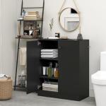Stylish Black Wooden Storage Cabinet with Doors