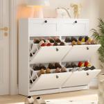 VOWNER Freestanding Shoe Cabinet with Flip Drawers