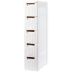 Mobile Narrow Bathroom Cabinet with 5 Drawers