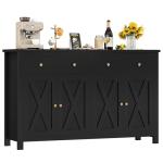 Large Black Storage Sideboard with Adjustable Shelves