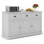 Large Wooden Buffet Sideboard with Adjustable Shelves