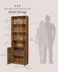 VASAGLE 6-Tier Tall Bookcase with Doors