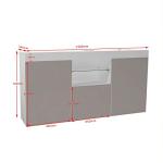 Sleek Grey LED Living Room Storage Cabinet