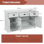 Large Wooden Buffet Sideboard with Adjustable Shelves