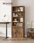 VASAGLE 6-Tier Tall Bookcase with Doors