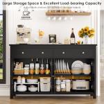 Large Black Storage Sideboard with Adjustable Shelves