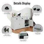 Large Wooden Buffet Sideboard with Adjustable Shelves
