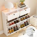 VOWNER Freestanding Shoe Cabinet with Flip Drawers