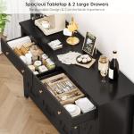 Large Black Storage Sideboard with Adjustable Shelves