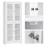 Tall White Display Cabinet with Glass Doors