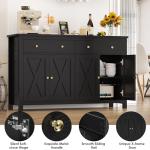 Large Black Storage Sideboard with Adjustable Shelves