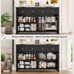 Large Black Storage Sideboard with Adjustable Shelves