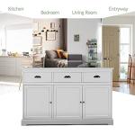 Large Wooden Buffet Sideboard with Adjustable Shelves