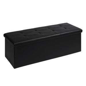 Black Folding Storage Bench and Toy Chest