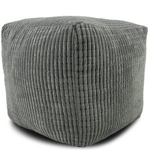 Charcoal Jumbo Cord Footstool for Modern Living