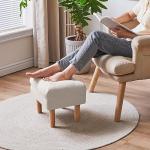 YMYNY Small Beige Ottoman Foot Stool