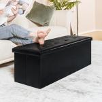 Black Folding Storage Bench and Toy Chest