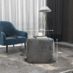 Charcoal Jumbo Cord Footstool for Modern Living