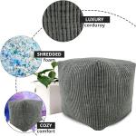 Charcoal Jumbo Cord Footstool for Modern Living
