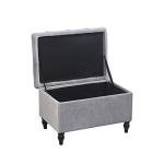 Velvet Ottoman Chair with Rustic Feet (Silver)