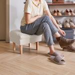 YMYNY Small Beige Ottoman Foot Stool